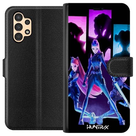 Kompatibel Tegnebogsetui til Samsung Samsung Galaxy A13 Futuristisk pigegruppe illustration med neonlys og stærke farver i sci-fi æstetik