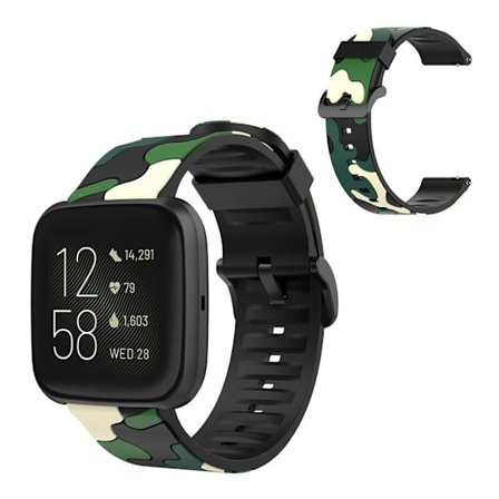 Fitbit Versa 2 / Lite camouflage silicone watch band - Light Green