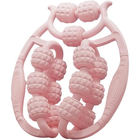 【PP】 Muskelrulle - Massagerulle til ben, 15 ruller benrulle og lægmassagerulle, muskelrulle massager til lægge, ben, arme, tennisalbue pink