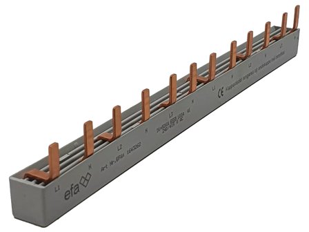 Elkutec Samleskinne stift S4/10 L1-N-L2-N-L3-N 10mm2 12 Mod