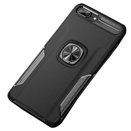 iPhone 8+ - (LEMAN) Stilrent Skal med Ringhållare Svart