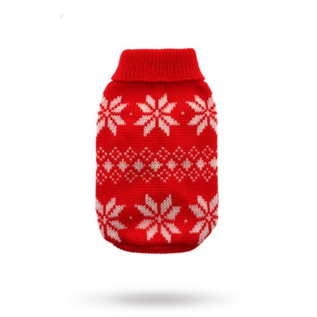 Trixie - Red Snowflake Knitted Sweater - Hundeklær, Koseklær, Fest & Utkledning, Hundesko på Doggie.no