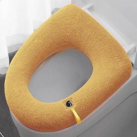 (Gul) Toiletsædebeskytter med flerfarvet varmebeskyttelse, tyk