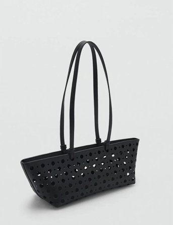 Mango Die-Cut Shoulder Bag - Black - ONE SIZE