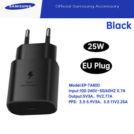 Original Samsung 25W Laddare PD Typ C Väggladdare Galaxi Z Fold 6 5 Z Flip 4 S25 S24 S23 A05s A54 A24 A23 M54 M13 M22 M32 M53