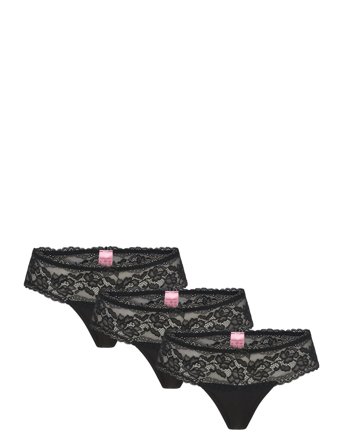 Florence 3-Pack Boxer Thongs Lingerie Panties Brazilian Panties Black Hunkemöller