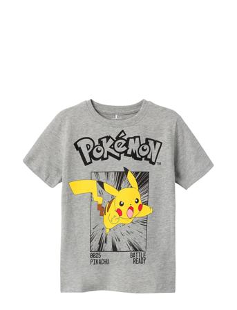 Nkmnoisi Pokemon Ss Top Noos Bfu Tops T-shirts Short-sleeved Grey Name It