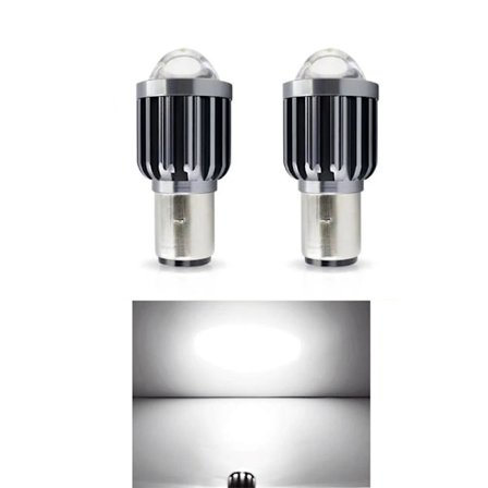 LED-lampa för bil bakljus bromsljus hög ljusstyrka energibesparande för motorcykel scooter BA20D vit