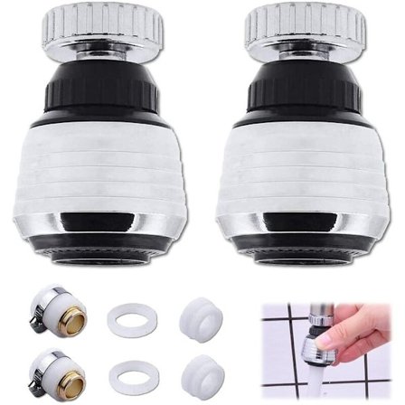 2-pack 360° vridbar köksblandare, vattenbesparande luftare med jetstråle