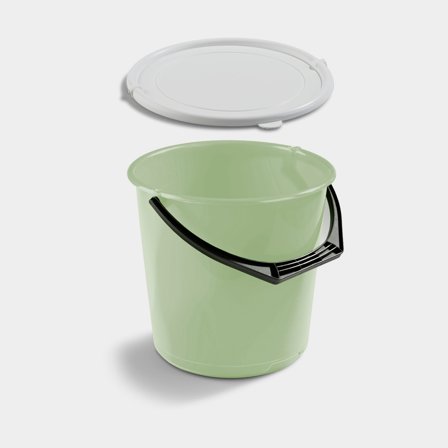 Hink med lock Nordiska Plast, pistagegrön, 10 liter