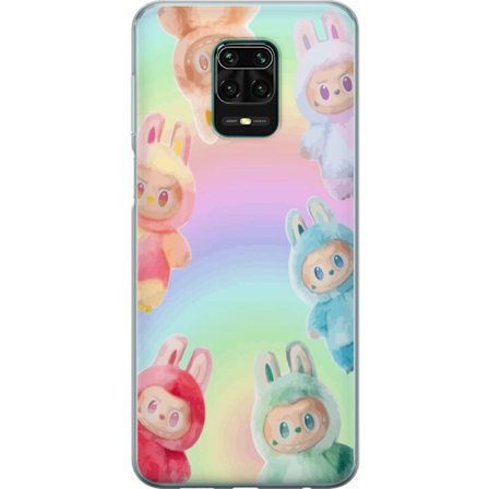 Yhteensopiva Puhelinkuori Xiaomi Redmi Note 9 Pro Bunny Party Pastelli suunnittelu suloisia pupuheittäjäisiä sateenkaaren väreissä, leikkisä une
