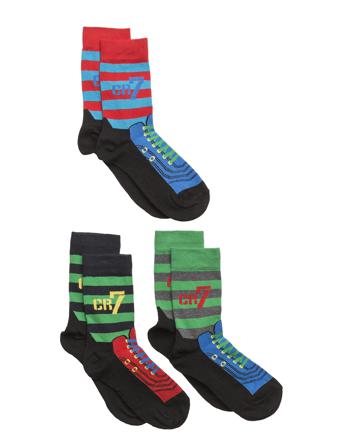 Cr7 Kids Socks 3-Pack Socks & Tights Socks Multi/mönstrad CR7