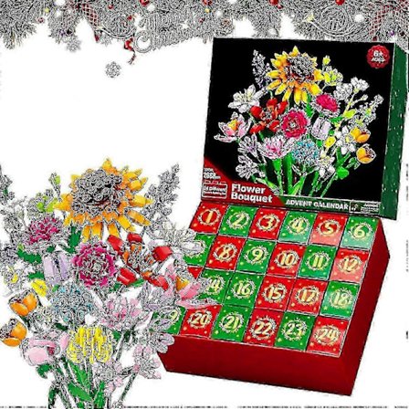 2025 Blomsterbuket Klodser Julekalender 2024, Jul 24 Dages Solsikkebuket Blind Box