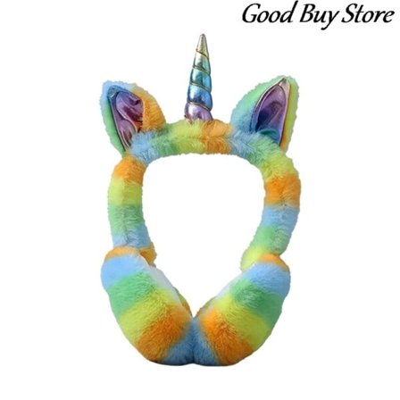 Värikäs pehmo kuulosuojaimet yksisarvinen syksy korvalappu lämmin kuulokkeet