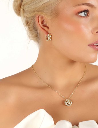 SNÖ of Sweden Gisele Big Ring Ear G/White - Gold - ONE SIZE