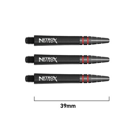 Red Dragon Darts Shafts Nitro X Fire 39mm Polycarbonate 6pcs Black/Red Professional Darts Shafts Replacement Dart Shafts
