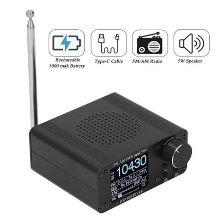 Bærbar Kortbølge Radio FM AM Frekvensmodtager 5W Aluminium Legeringsskab Eksterne Hovedtelefoner Teleskopantenne