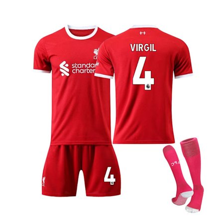 23-24 LIVERPOOL HOME #4 VIRGIL SHIRT TRAINING KIT 20
