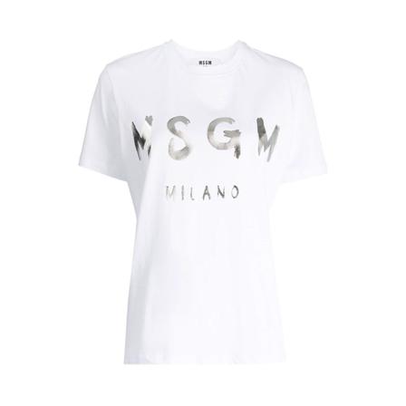 Msgm - T-shirts - Vit - Dam - Storlek: S, Dam, Storlek: S