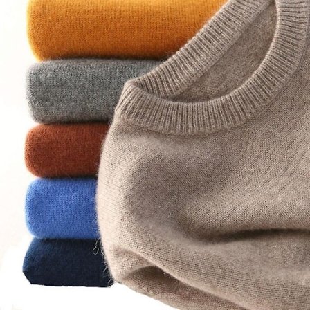 Herr Cashmere Tröja Höst Vinter Mjuk Varm Jersey Jumper Robe Hombre Pull Homme Hiver Pullover V-ringad O-ringad Stickade Tröjor