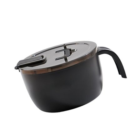 Rustfritt stål instant nudelskål, stor kapasitet, instant ramen-skål med lokk, servise for studenter, svart