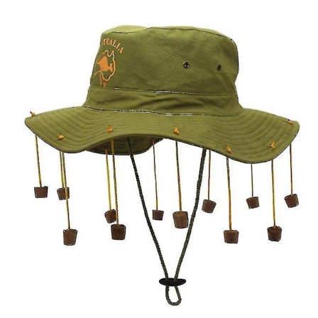 Unisex Vuxen Australian Känguru Aussie Outback Hatt Med Korkar Fancy Dress Tillbehör