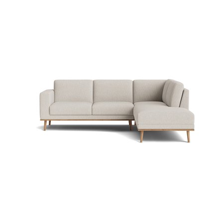 Norse hjørnesofa, højrevendt - Alpine Beige - 250x206x87 - Sofa, hjørnesofa - Komfortabel PU skum, Nozag fjedre - Højrevendt hjørneopstilling