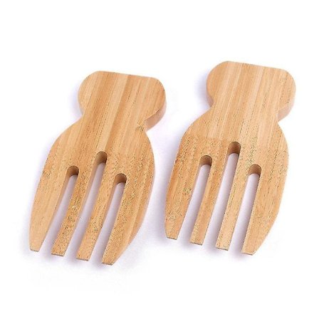 2 stk. Salat Frugt Vestlig Mad Hånd Bambus Blandingsklo