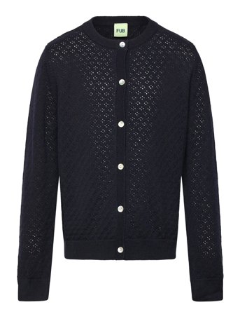 FUB Pointelle Cardigan - Navy - 120