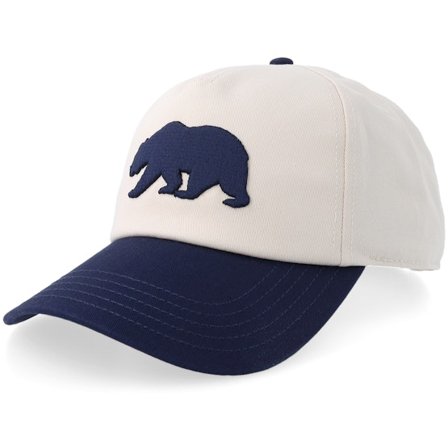 American Needle - White adjustable Caps - Roscoe Bear White/Black A-Frame Adjustable @ Hatstore