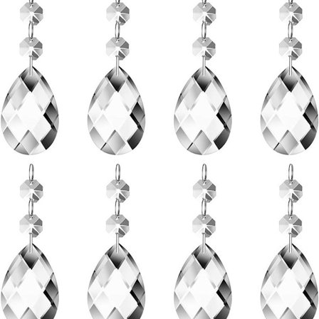 24 stycken) 38mm droppformad kristallhänge kristallglas ljuskrona prisma KLB