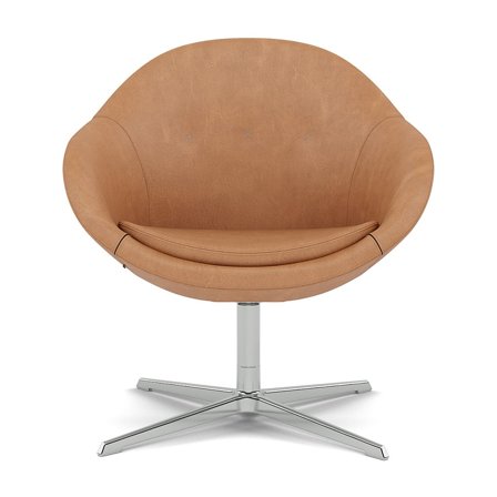 Varier Furniture Kokon Club - Brown Leather - Chrome base