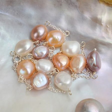 Ægte 925 Sterling Sølv Lang Kæde Halskæde 8-9mm Naturlig Barok Ferskvandsperle Smykker til Kvinder Damer Gave