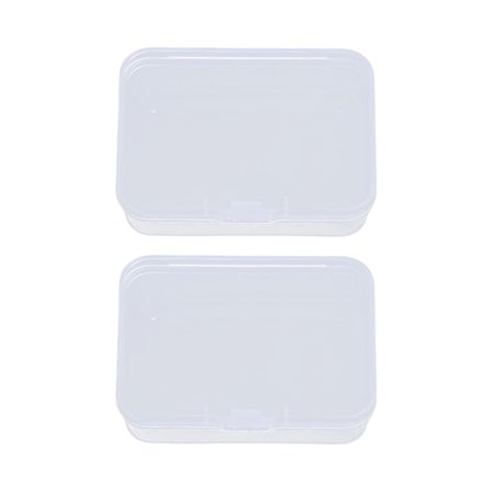 2PC Transparent Plastic Opbevaring Smykkeæske Beholder til Perler
