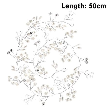 Brude ekstra lang perle og krystal perler hårranke bryllup hoved