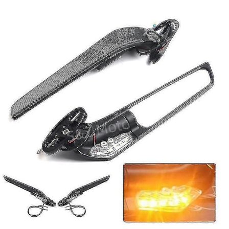 For Kawasaki Zx10r Zx9r Zx7r Zx6r Zx636 Zx12r Zx14r Modifisert Vindvinge Justerbart Roterende Motorsykkelbakspeil Med Lys Stort Speil