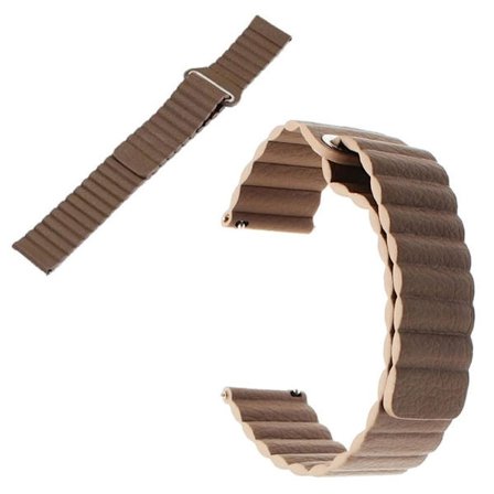 Huawei Watch GT / GT2 46mm / Magic kestävä nahkainen ranneke - Tumman Ruskea