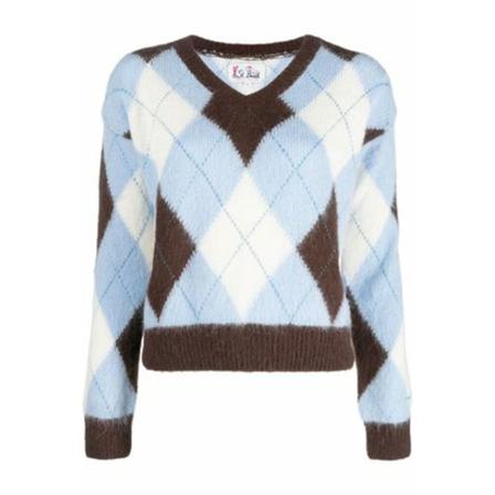 Saint Barth, V-neck Knitwear Blauw, Dames, Maat:S