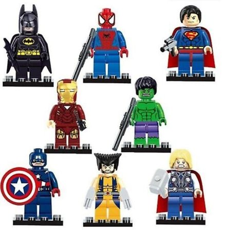 8 stk. Superhelte Superman Minifigurer Byggeklodser Legetøj