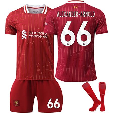 24-25 Liverpool tröja nr 11 Salah 9 Firmino 66 Arnold 10 McAllister fotbollströja nr 66 med strumpor No. 66 with socks-WELLNGS No. 66 with socks Size 