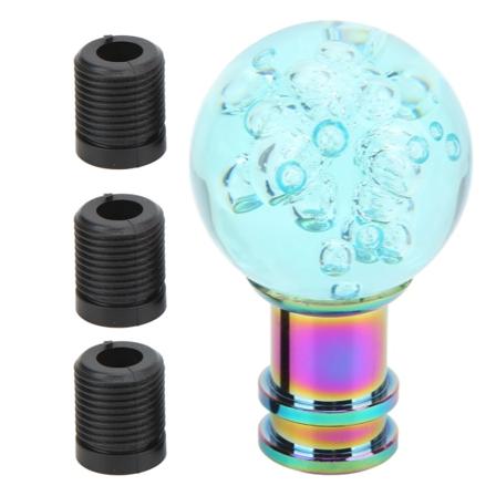 Girskiftknapp med M8 M10 M12 adapter Universal Akryl Transparent Boble Style Shifter hode for bil lyseblå