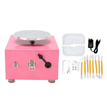 Mini Keramik Hjul Keramikhjul Justerbar Hastighet Mini Elektrisk Keramik Hjul Maskin för DIY Lera Konst Hantverk 100‐240V EU-kontakt