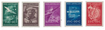 Hollandske Antiller 1952 - NVPH 239-243 - Ubrugt