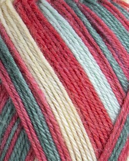 Garn Sox Merino 4 ply 100g Röd multi