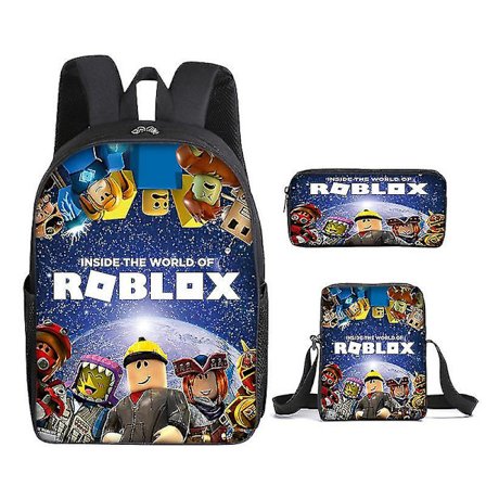 Roblox skolväska Tredelad set Studentryggsäck Satchel Pencil Bag Set B