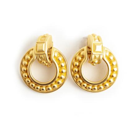 Givenchy Pre-owned Dots doorknocker earclips , Geel , Dames , Maat: ONE Size Vintage Sieraden