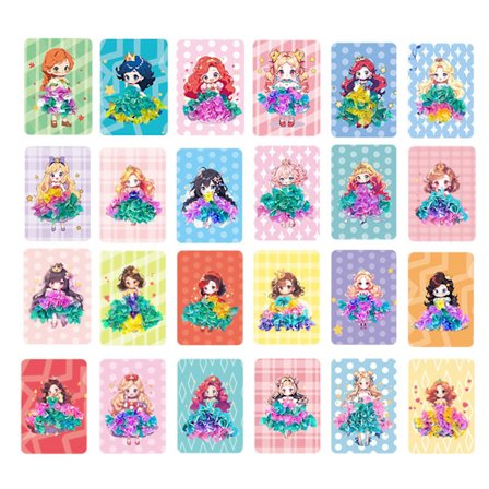 Poke Art DIY-sæt, DIY Poking Tegning Prinsesse Klæd-ud Brætter Til 5-12 Piger Tekstilkunst Frenzy Puslespil Punktering Maleri Håndværk