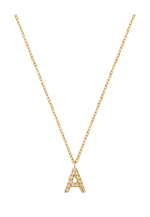 Mockberg Petite Stone Letter A Gold Necklace Smycken & klockor Dam Guld ONESIZE