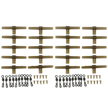 20 set Anti-tangle ärmar Sidoböjar Kit Hållbara Swivels Karp fisketillbehör Kit