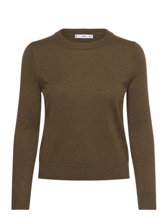 Wool-Blend Round-Neck Sweater Khaki Mango